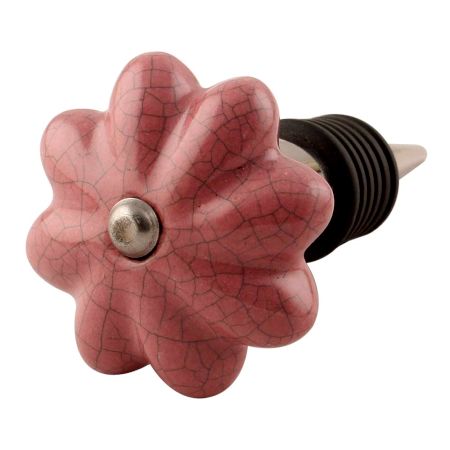 Lavender Crackle Ceramic Melon Wine Stopper